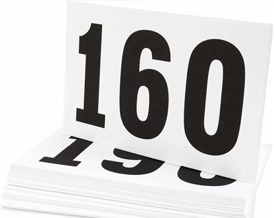 Bidder Number Cards - Single Card Style